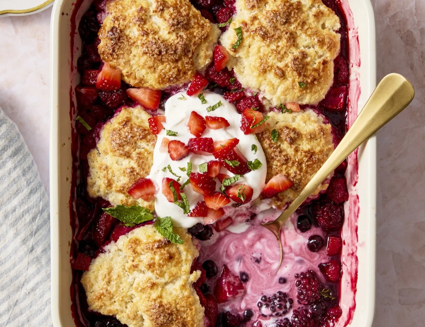 Mixed Berry Cobbler suggested serving